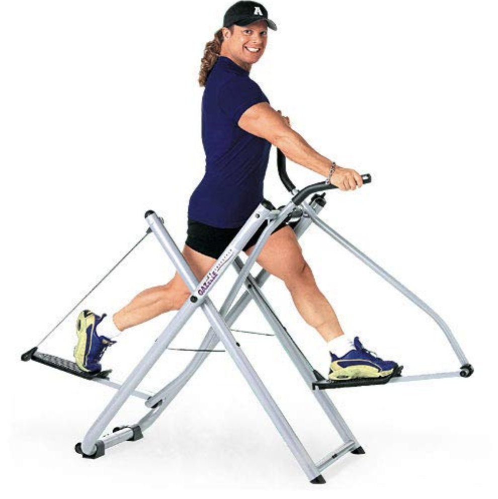 man using the elliptical gazelle glider